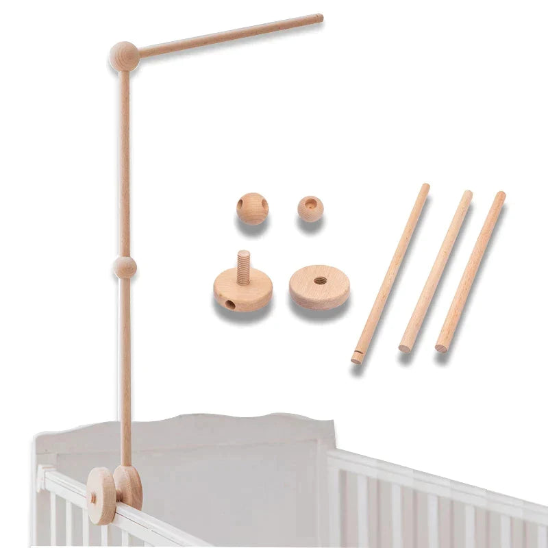 Mobile bed arm - dark wood