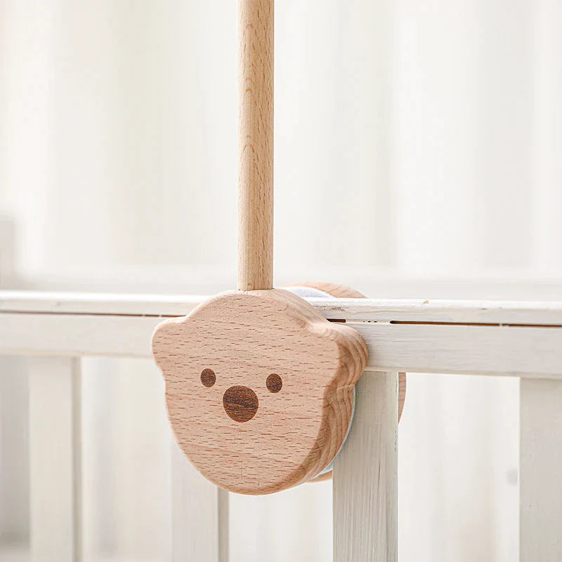 Mobile bed arm - wood