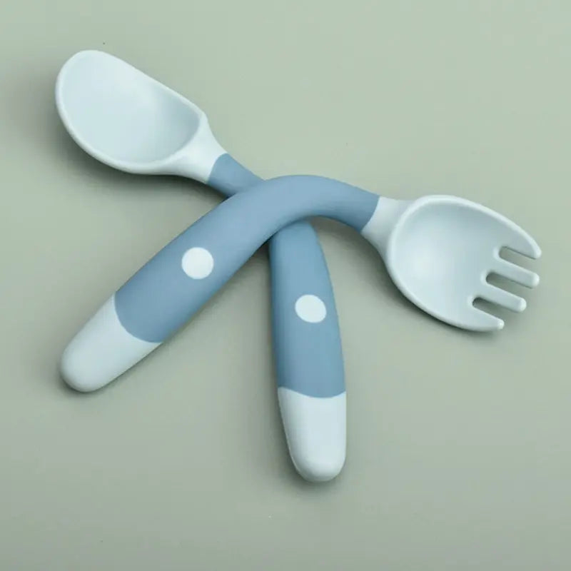 Curved spoon &amp; fork - Silicon 