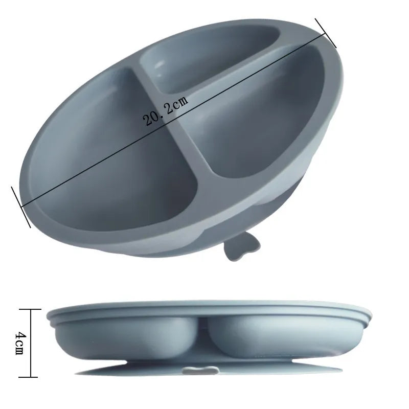 3-part plate with suction function