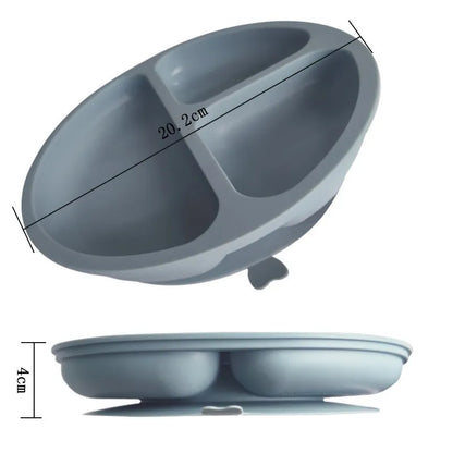 3-part plate with suction function